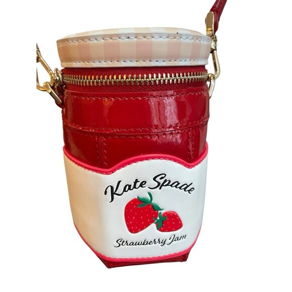 Kate Spade Red Strawberry Jam Jar Crossbody Bag | Gold Hardware - Picture 2 of 8